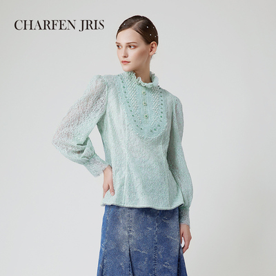 CHARFEN复古宫廷风蕾丝上衣