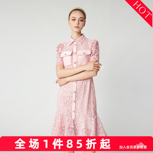 JRIS 优雅名媛提花短袖连衣裙女FJE2H666-6095G