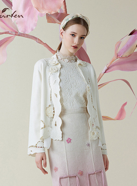 法式浪漫镂空百搭开衫针织上衣女CFE1A328-3010C