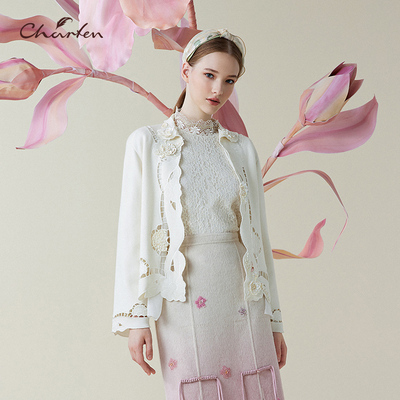 法式浪漫镂空百搭开衫针织上衣