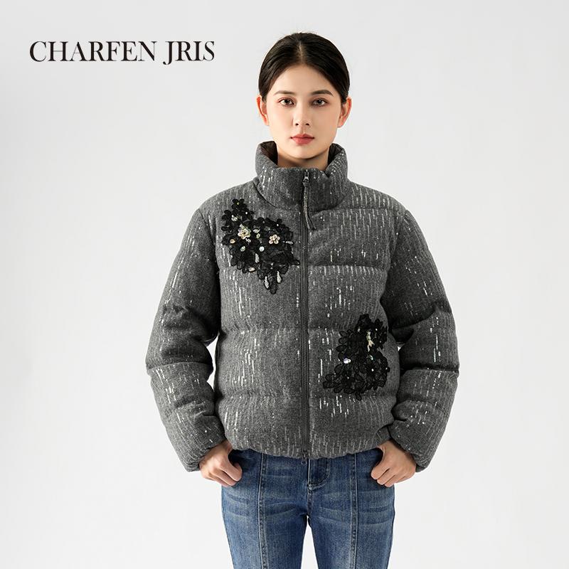 CHARFENJRIS 冬时尚双色保暖羽绒服外套FJE5F683-6177Y