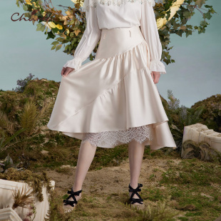 0079E 朝峰气质不规则A字半身裙女CFD3B051