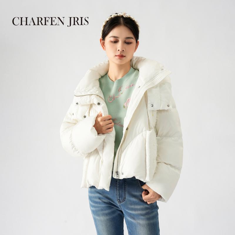 CHARFENJRIS冬季时尚保暖双色鸭绒羽绒服外套女FJE5F683-6185Y