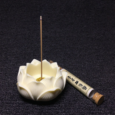 莲花铜片香插桌面摆件