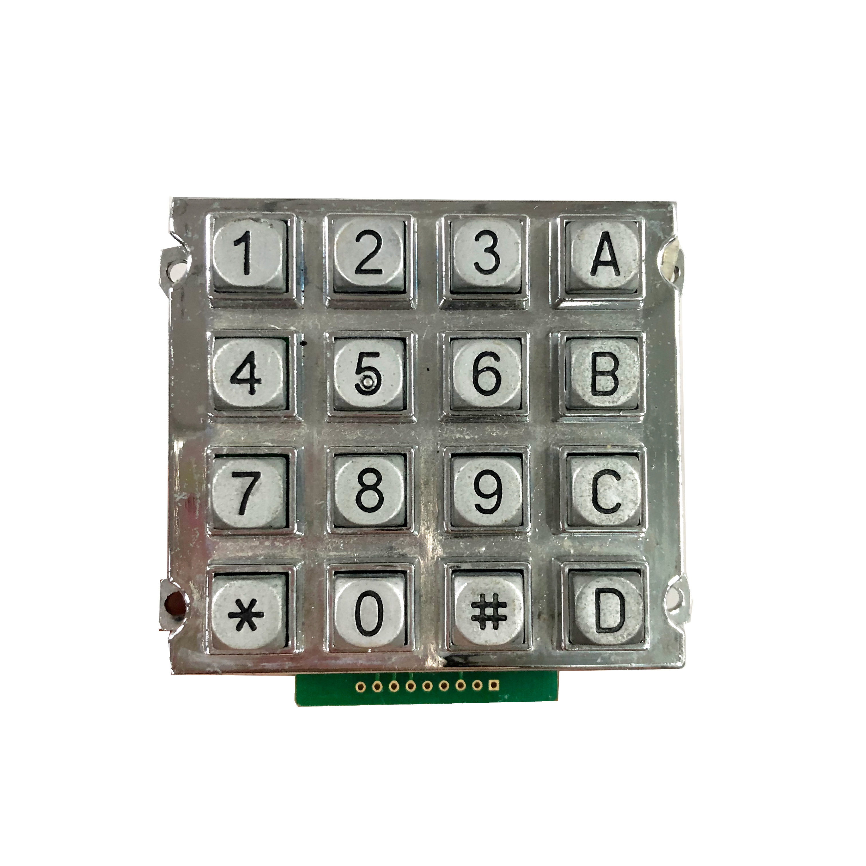 16位锌合金公用电话机数字键盘/密码锁矩阵按键/自助设备金属键盘