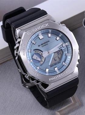 卡西欧40周年限定 GSHOCK农家橡树金属壳光能蓝牙手表男 GBM-2100