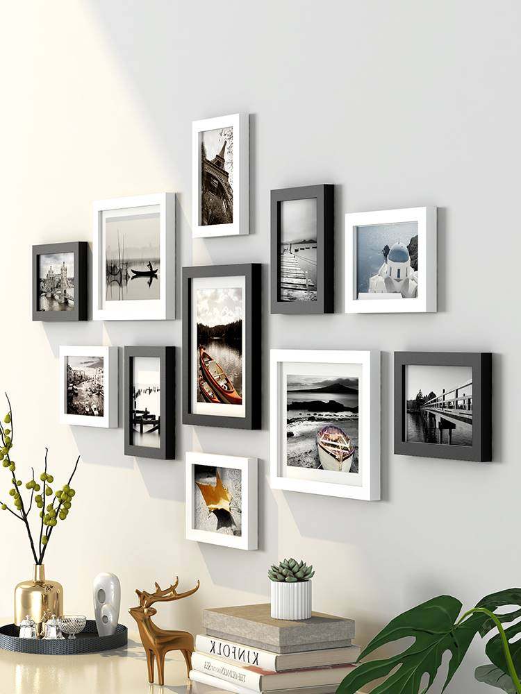 照片墙装饰免打孔相片客厅背景墙装饰相框挂墙墙上相册墙创意组合