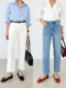 面料巨好 九分 女秋弹力显瘦宽松小个子直筒裤 法式 高腰直筒牛仔裤