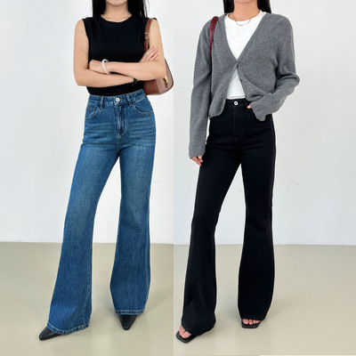 超显瘦四面弹微喇叭裤女2025秋季新款弹力修身马蹄裤喇叭长裤