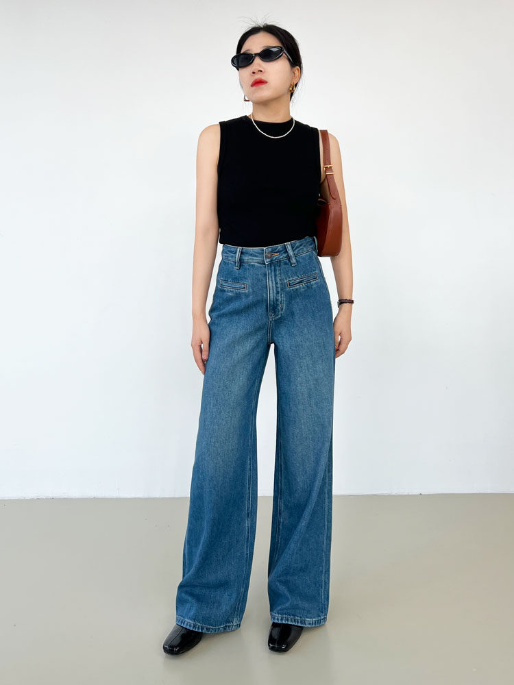 王大姑/法式阔腿牛仔裤女2025秋冬高腰显瘦复古宽松阔腿裤长裤,女装/女士精品,牛仔裤,淘宝优惠券,粉丝福利购,淘宝优惠卷