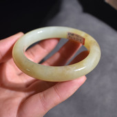 方言和田玉特惠精品新疆且末料糖白玉油润细腻内径52mm手镯子R1