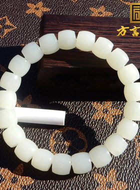 俄罗斯油润羊脂白玉10mm直切手串