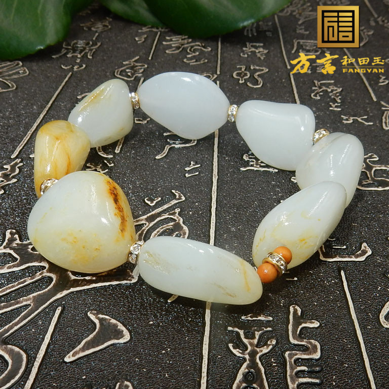 手串羊脂白玉籽料原石