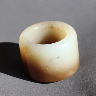 惊呆了方言和田玉佩戴级精品高油细糯且末糖白玉22mm扳指戒指A8