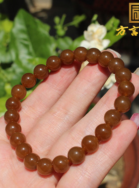 2025必入方言和田玉新疆且末料细润高脂红糖玉8mm单圈手串手链A2
