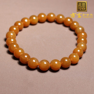 市场价2万元1880元大放漏金山矿颗颗无结构黄金糖玉8mm轻奢手串A6