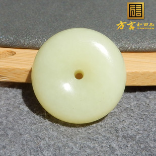 火爆方言品牌和田玉珍品新疆且末料温润细腻黄口平安扣吊坠挂件R5