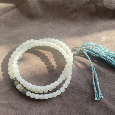 新疆且末白玉6mmDIY多宝多圈手串