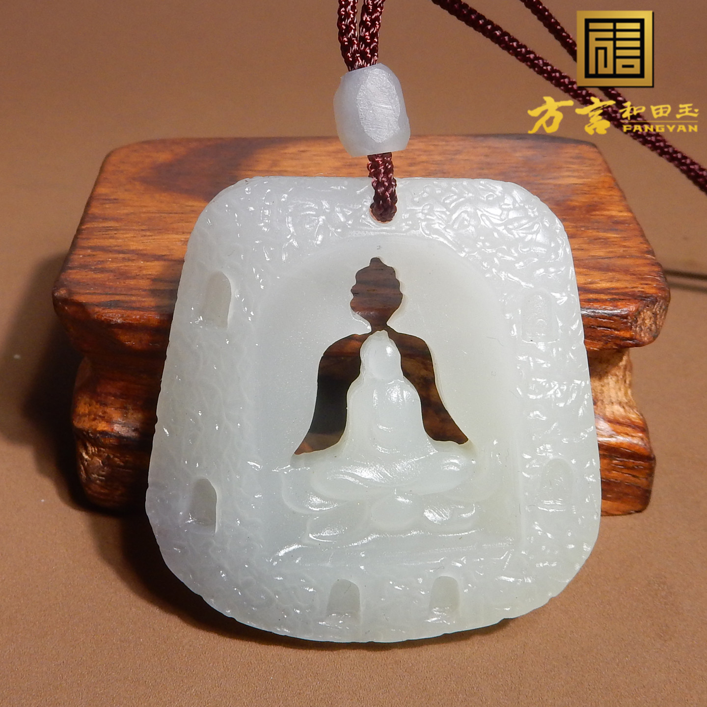 方言和田玉精品青海老坑料白玉带烟紫双色老光工艺悟道吊坠挂件A5