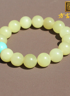 方言和田玉且末高脂细腻黄口手串