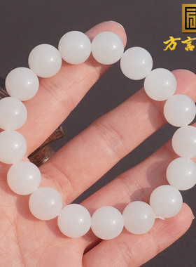 方言青海老坑料高冰温润白玉手串