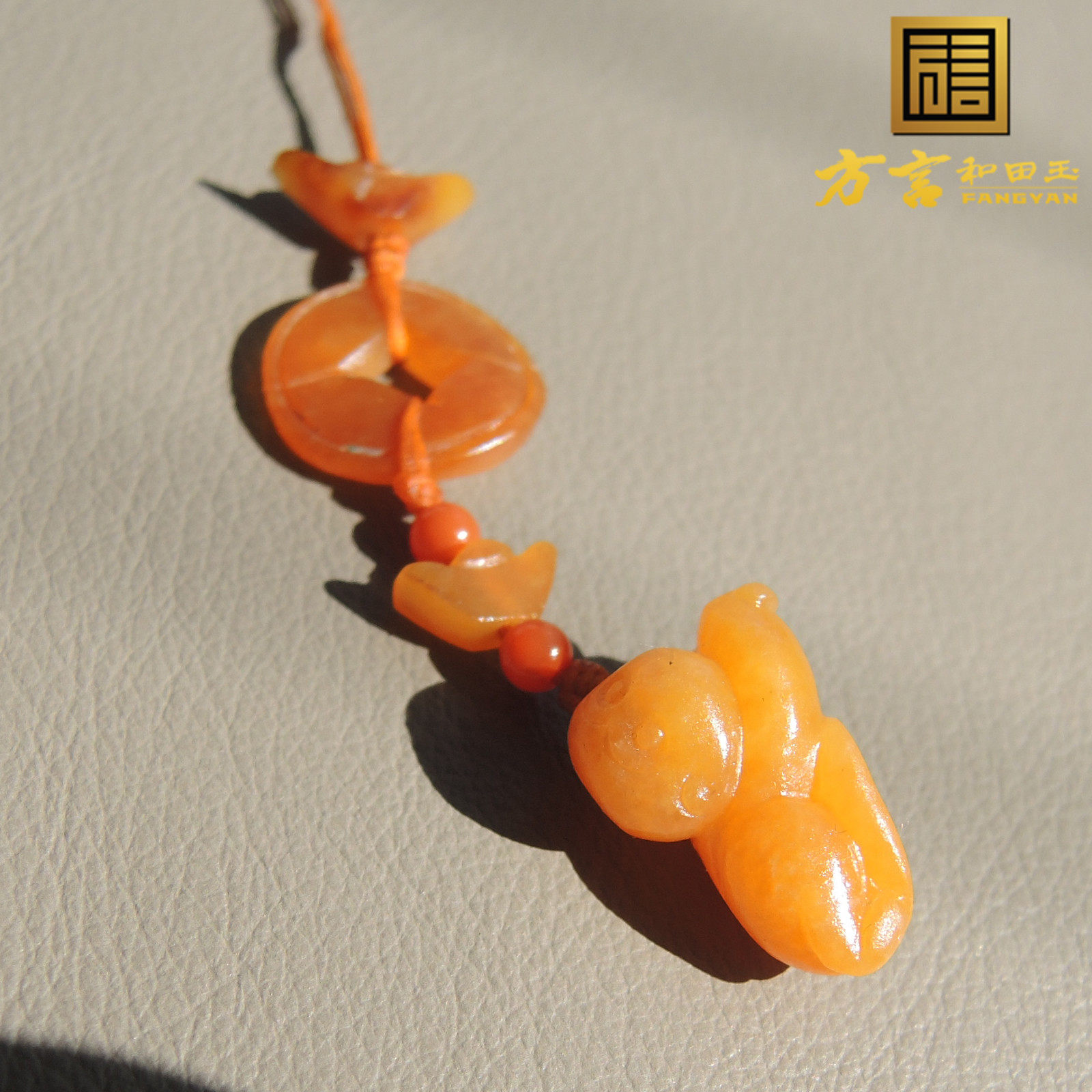 亏麻了方言品牌和田玉黄金黄色黄玉籽料挂件高端精品生肖猴吊坠R