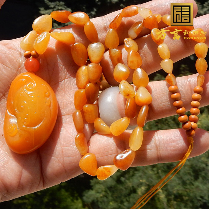 方言和田玉特惠仅仅389万元项坠原生黄玉籽料吊坠子精品特色挂件F