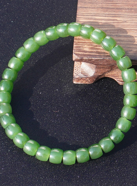 方言俄料老坑无黑点阳绿碧玉手串