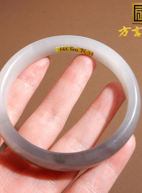 青海老料白玉烟青紫罗兰59mm手镯