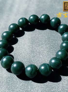 爆火方言和田玉精品特色新疆玉龙河沙枣青籽料一线天卡12mm手串w3
