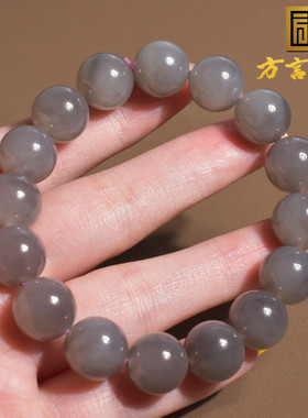 青海老坑冰烟紫细润12mm圆珠手串