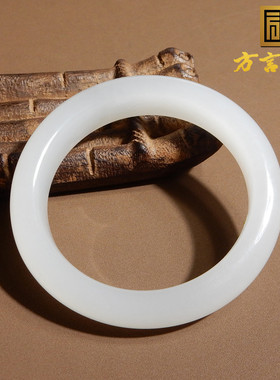 新疆且末料羊脂白玉55mm正装手镯