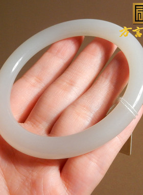 方言且末白玉内径卡60mm手镯