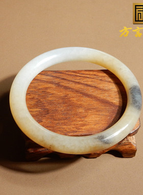 新疆和田玉糖青花唐三彩58mm手镯