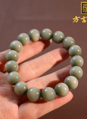 俄罗斯油润碧玉粉青12mm圆珠手串