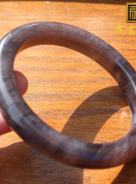 青海和田玉老坑浓烟紫气质款手镯