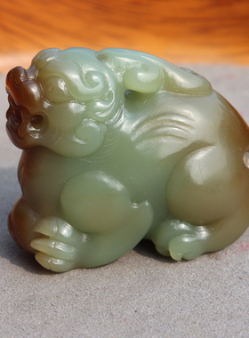 方言和田玉糖青黄口貔貅把件