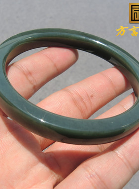 美哭了方言和田玉精品特色少见湖水青色油润细腻63mm精美手镯S
