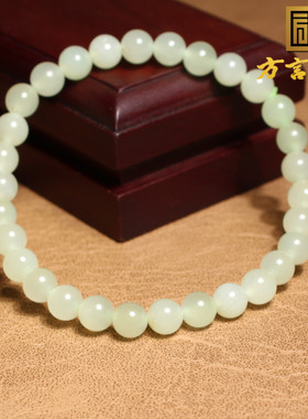 方言和田玉青海料细腻晴水色手串