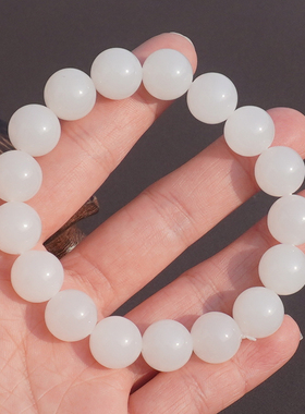 方言青海老坑料高冰温润白玉手串