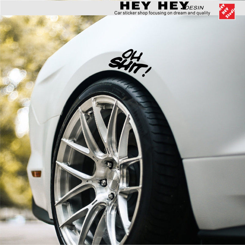 oh shit车贴创意英文划痕贴个性前杠后杠三角窗玻璃拉花车身贴纸