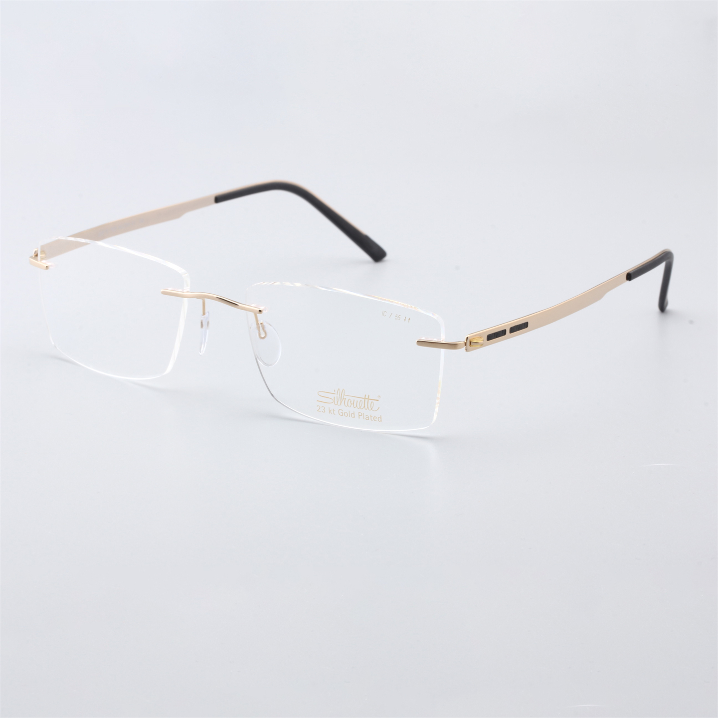 Silhouette诗乐眼镜架无框眼镜男可配镜片近视镜23K眼镜框 5537