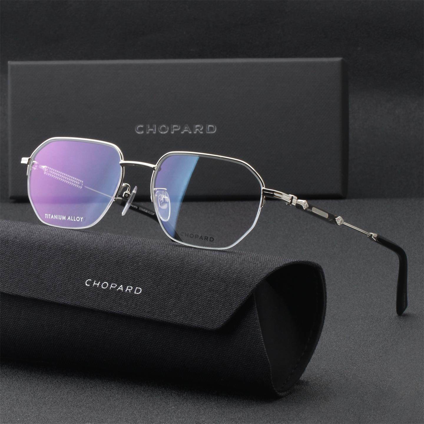 Chopard萧邦眼镜框男女商务超轻钛金属半框可配近视镜片VCHL95J