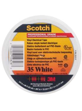 3M SCOTCH 35 BLANC 20 X 19 3M Scotch 35 白色PVC电工胶带 19mm