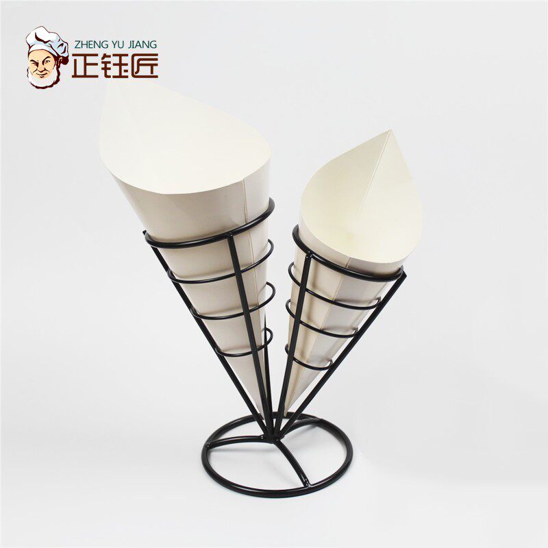 包邮西点盒三角纸袋薯条纸筒白色图片
