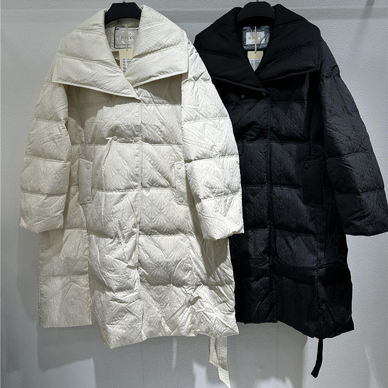 9019芮娜依莲2025冬装新款大码女装宽松显瘦羽绒服时尚长款羽绒衣