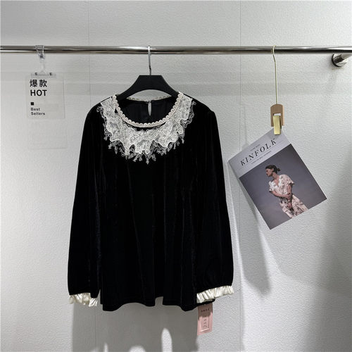 5073芮娜依莲2026秋季新款大码女装显瘦上衣时尚百搭小衫丝绒打底