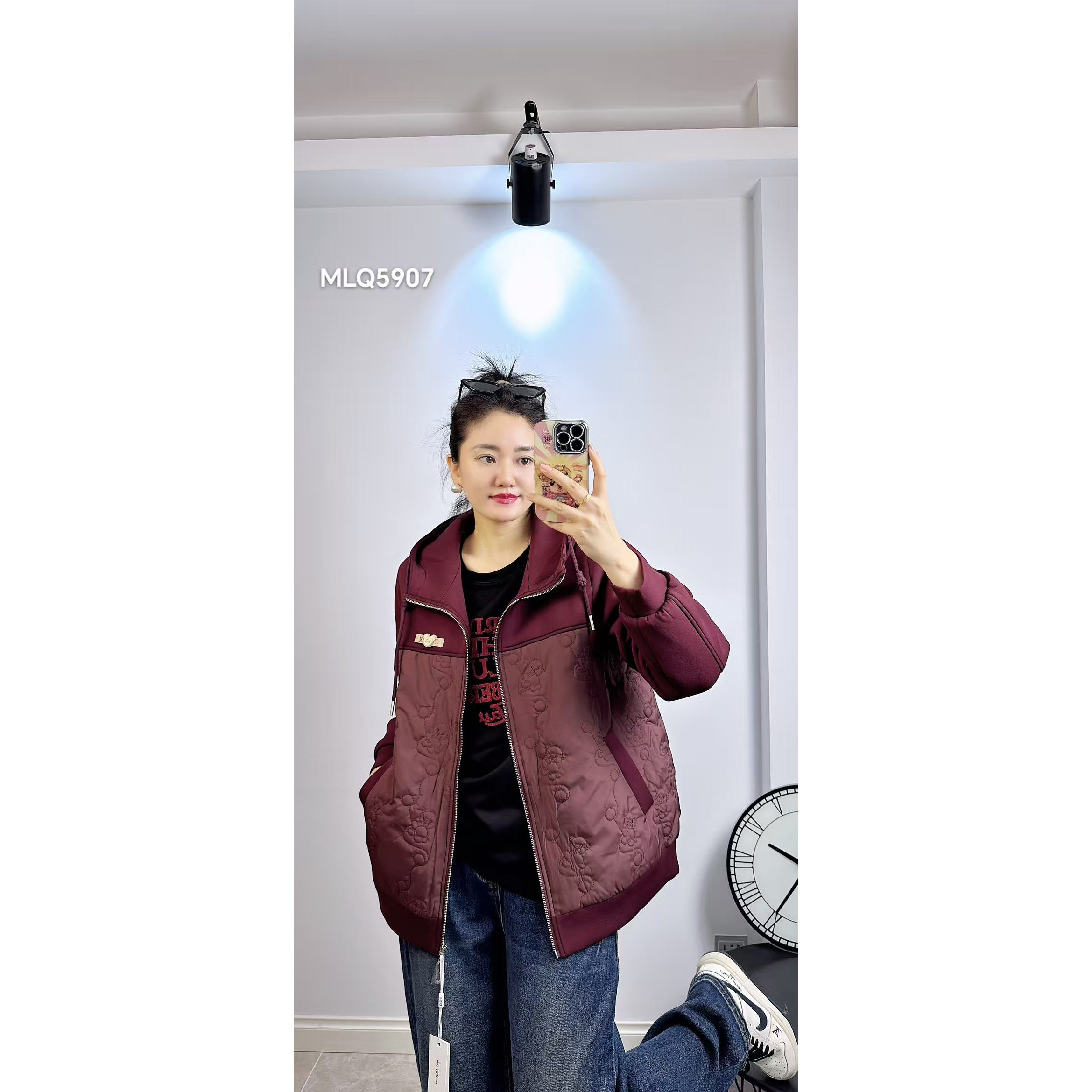 5907米莱奇2025冬新款大码女装显瘦棉服遮肉时尚棉衣百搭丝棉外套