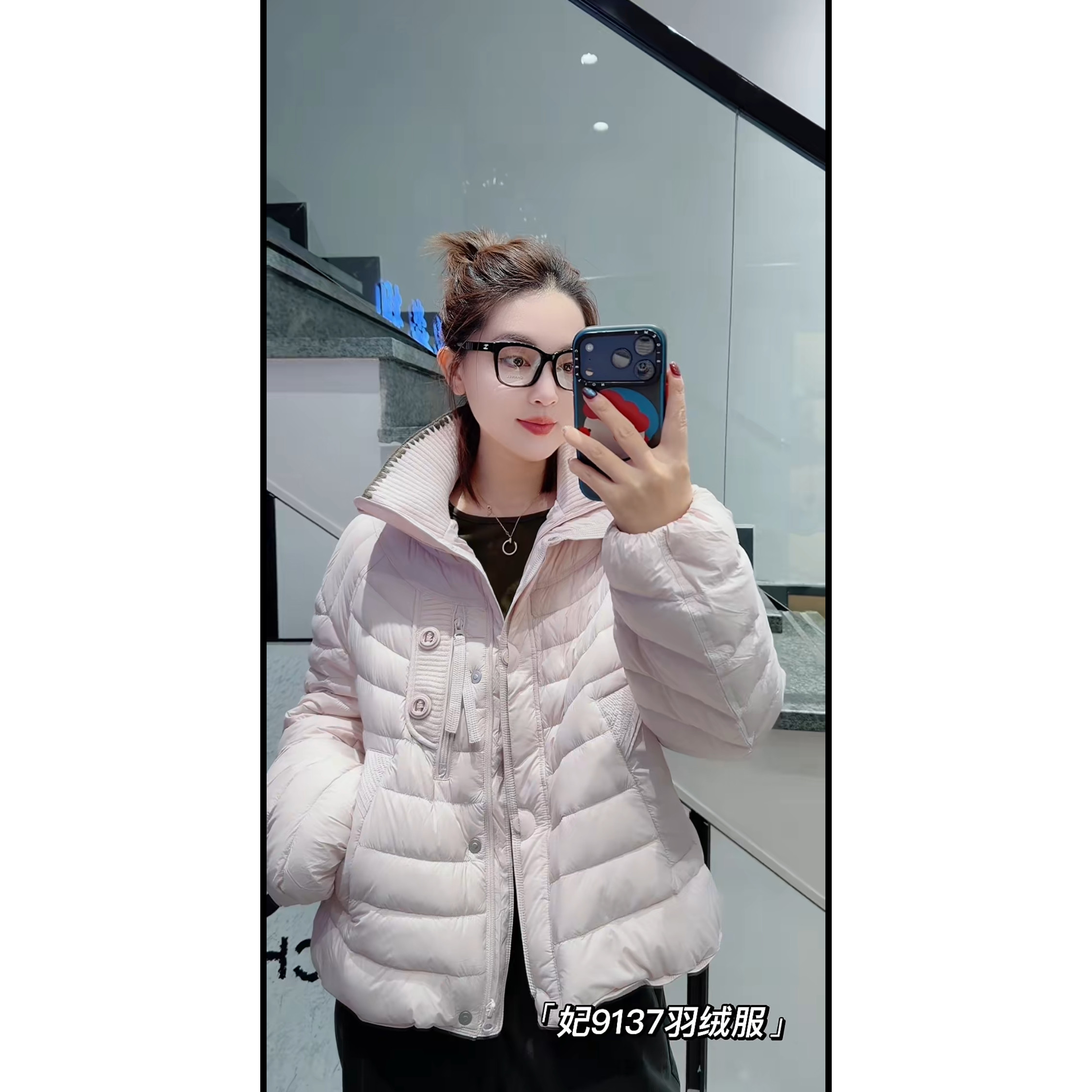 9137妃儿红2026冬新款大码女装显瘦羽绒服时尚遮肉百搭白鸭绒外套