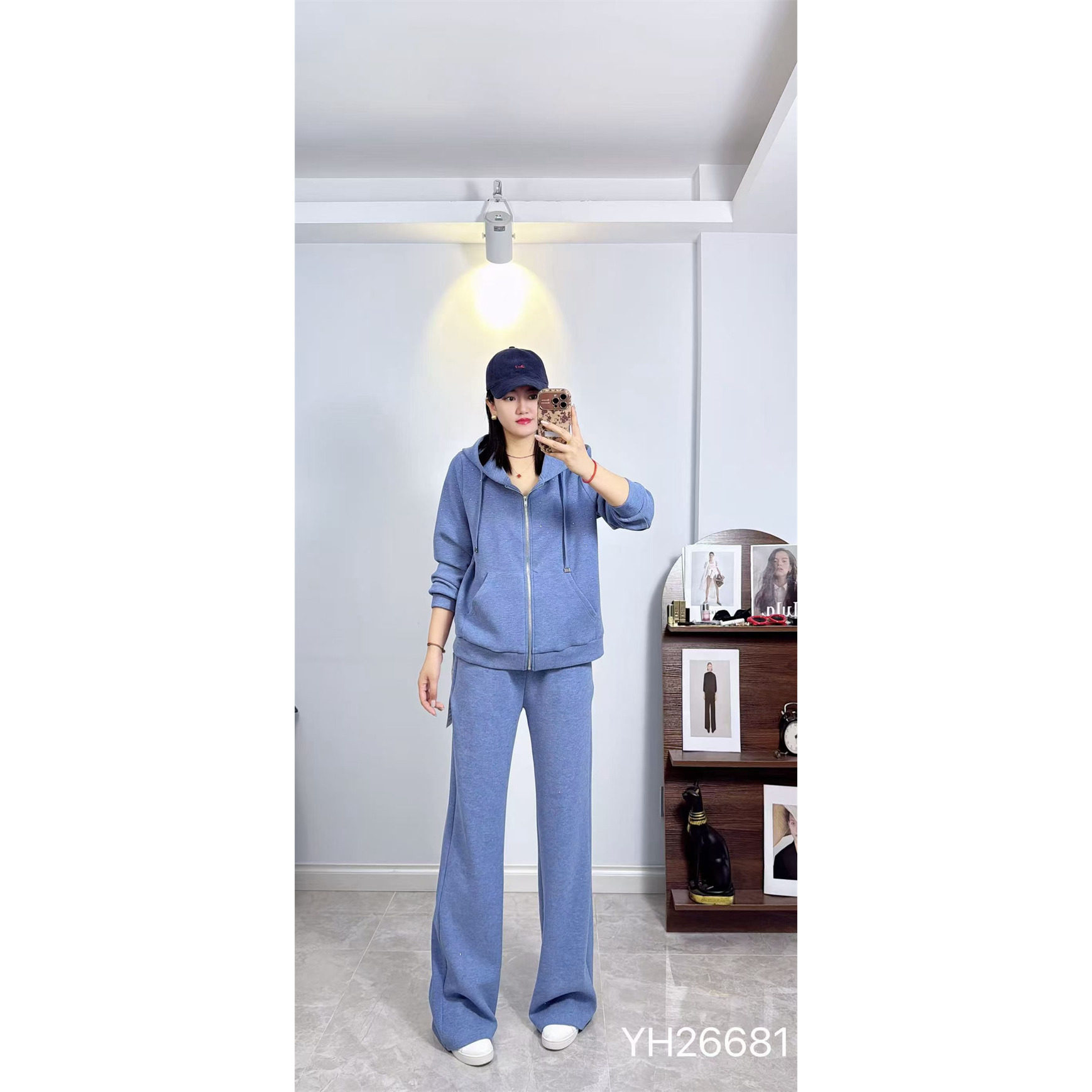 26681香港芸卉2026秋冬新款大码女装显瘦两件套装休闲外套+裤子